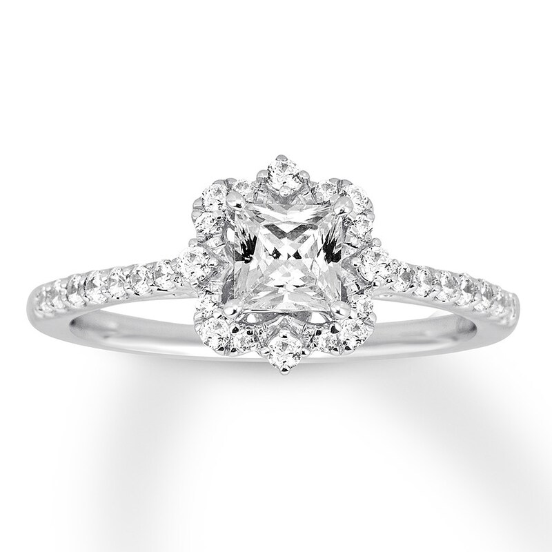 Princess-cut Diamond Engagement Ring 3/4 ct tw 14K White Gold