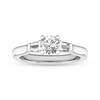Diamond Engagement Ring 1/2 ct tw Round/Baguette 14K White Gold