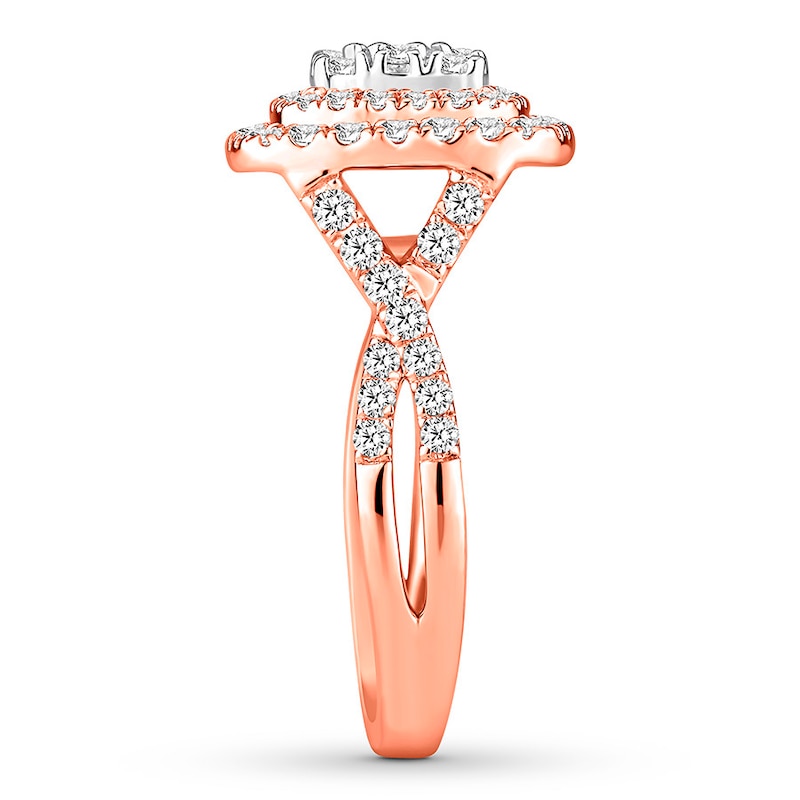 Diamond Engagement Ring 1-1/4 ct tw Round-cut 14K Rose Gold