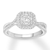 Diamond Engagement Ring 1/2 ct tw Princess-cut 14K White Gold