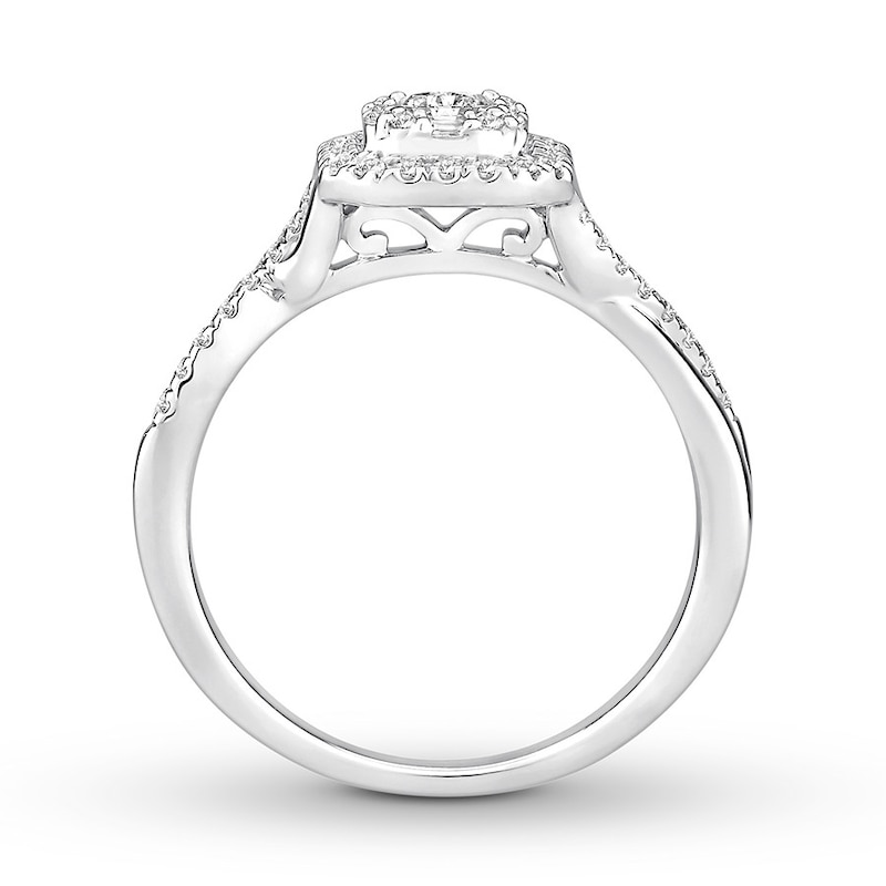 Diamond Engagement Ring 1/2 ct tw Princess-cut 14K White Gold