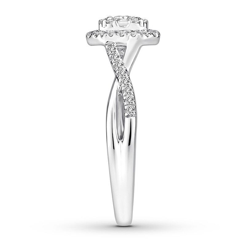 Diamond Engagement Ring 1/2 ct tw Princess-cut 14K White Gold