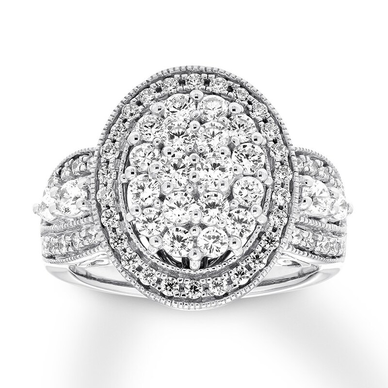 Diamond Engagement Ring 1-1/2 ct tw Round-cut 14K White Gold