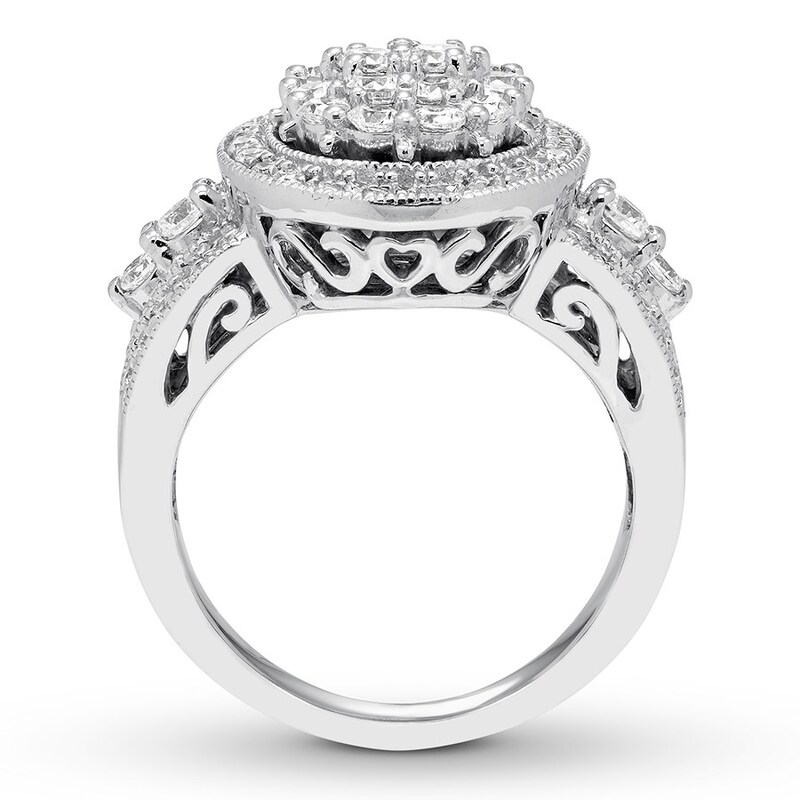 Diamond Engagement Ring 1-1/2 ct tw Round-cut 14K White Gold