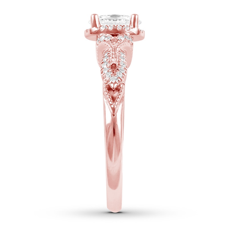 Main Image 3 of Now + Forever Diamond Engagement Ring 7/8 ct tw Oval & Round 14K Rose Gold