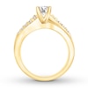 Thumbnail Image 2 of Now + Forever Diamond Engagement Ring 5/8 cttw Round & Baguette 14K Yellow Gold