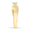 Thumbnail Image 3 of Now + Forever Diamond Engagement Ring 5/8 cttw Round & Baguette 14K Yellow Gold