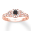 Thumbnail Image 0 of Memories Moments Magic Black & White Round Diamond Engagement Ring 1/2 Carat tw 10K Rose Gold