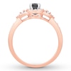 Black & White Round Diamond Engagement Ring 1/2 Carat tw 10K Rose Gold