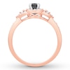 Thumbnail Image 1 of Memories Moments Magic Black & White Round Diamond Engagement Ring 1/2 Carat tw 10K Rose Gold