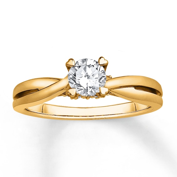 Now + Forever Diamond Engagement Ring 1/2 ct tw Round-cut 14K Yellow Gold