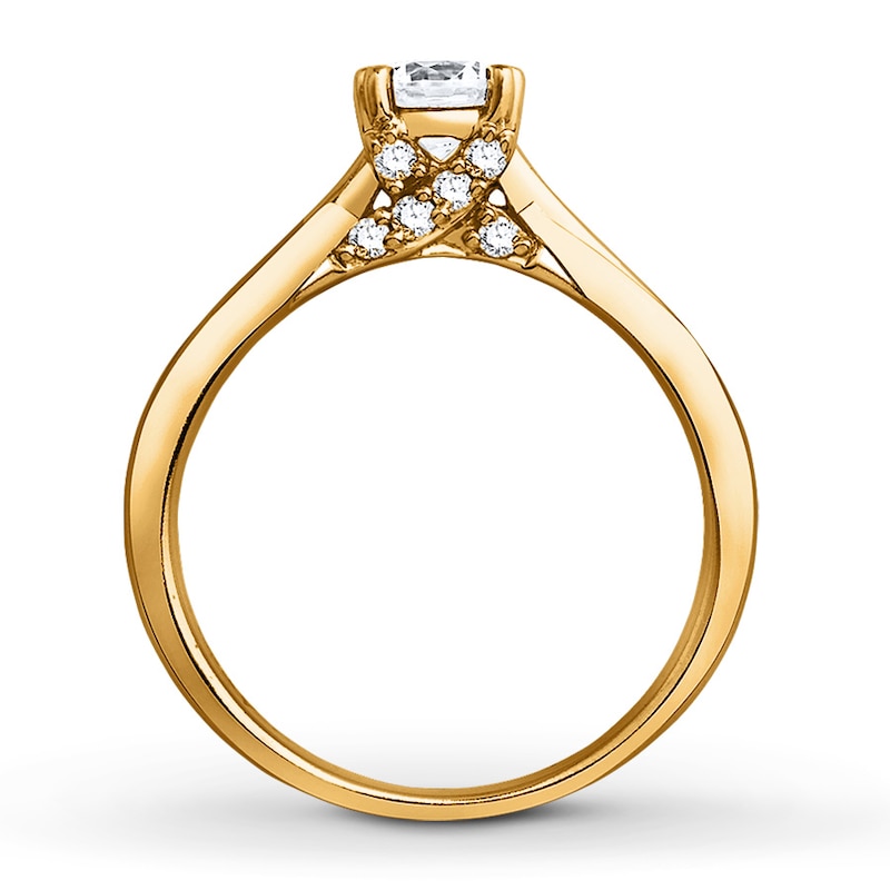 Diamond Engagement Ring 1/2 ct tw Round-cut 14K Yellow Gold