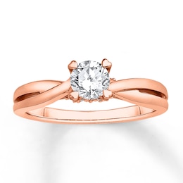 Now + Forever Diamond Engagement Ring 1/2 ct tw Round-cut 14K Rose Gold