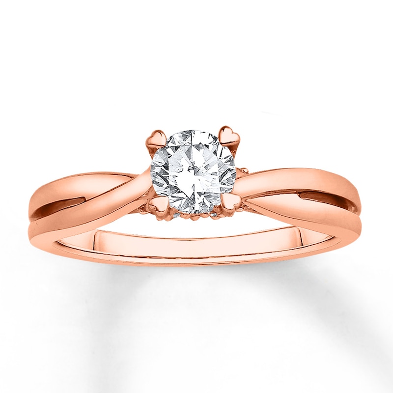 Diamond Engagement Ring 1/2 ct tw Round-cut 14K Rose Gold