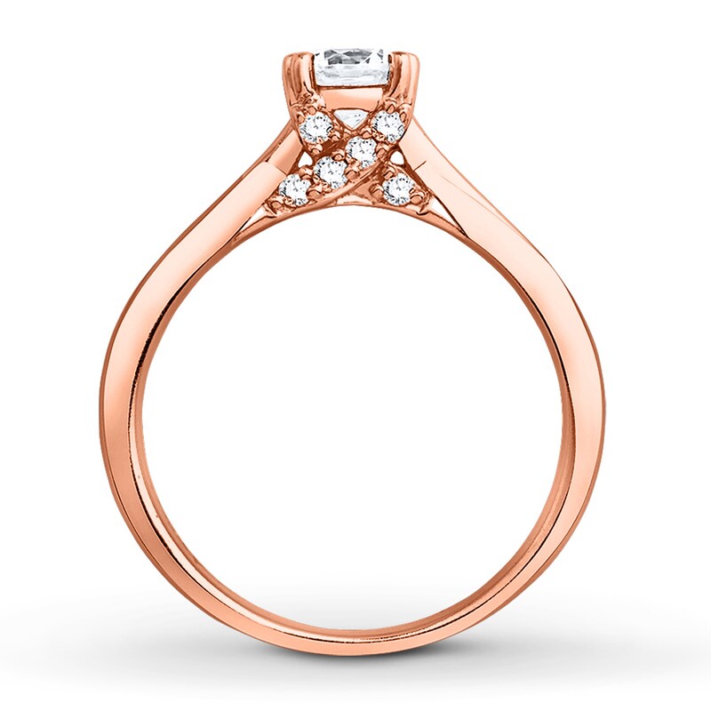 Diamond Engagement Ring 1/2 ct tw Round-cut 14K Rose Gold