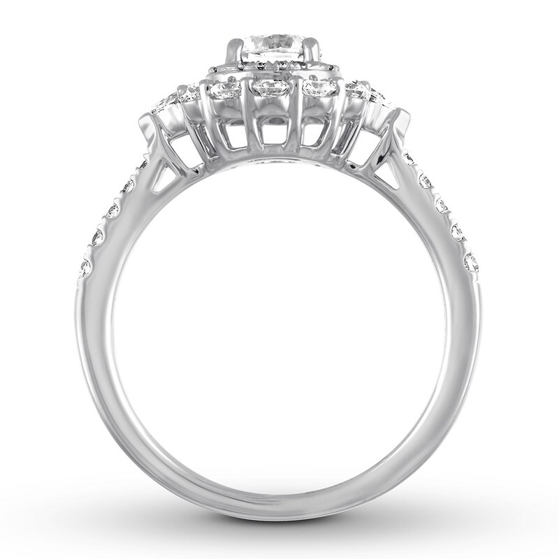 Diamond Engagement Ring 1-1/6 ct tw Round-cut 14K White Gold