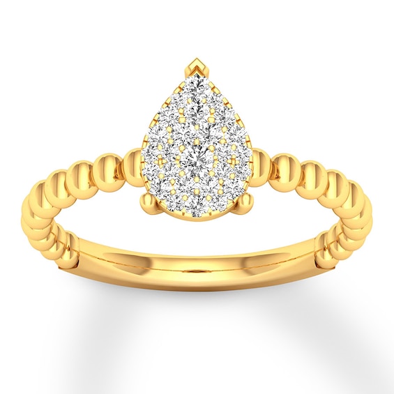 Now + Forever Diamond Engagement Ring 1/5 ct tw Round-cut 10K Yellow Gold