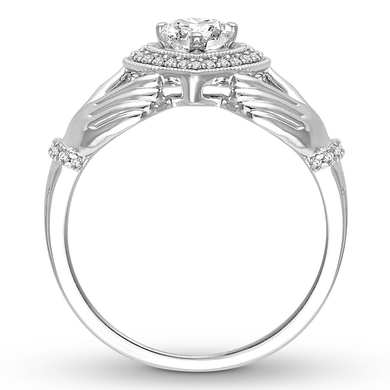 Main Image 3 of Now + Forever Claddagh Diamond Engagement Ring 3/8 ct tw 14K White Gold