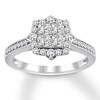 Multi-Stone Princess-cut Diamond Engagement Ring 7/8 ct tw 14K White Gold