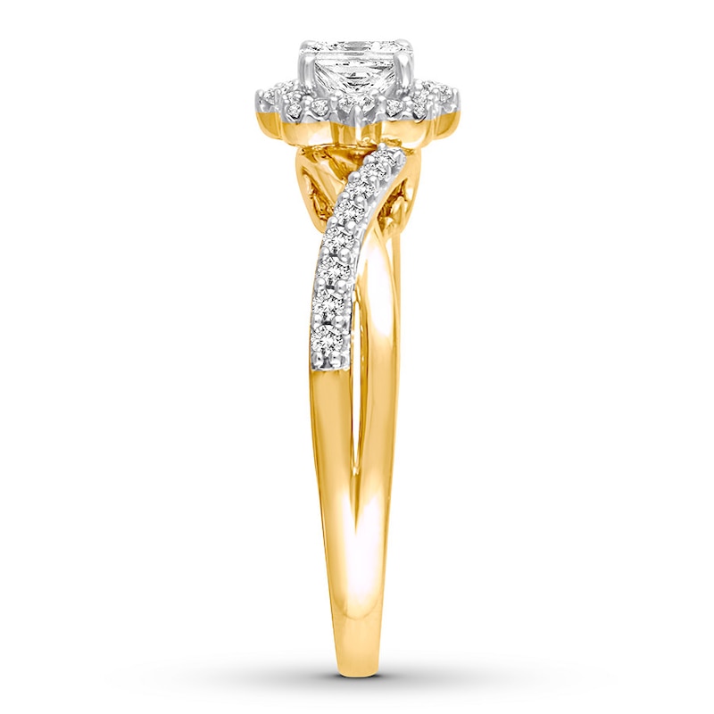 Diamond Engagement Ring 3/4 ct tw Round-cut 14K Yellow Gold