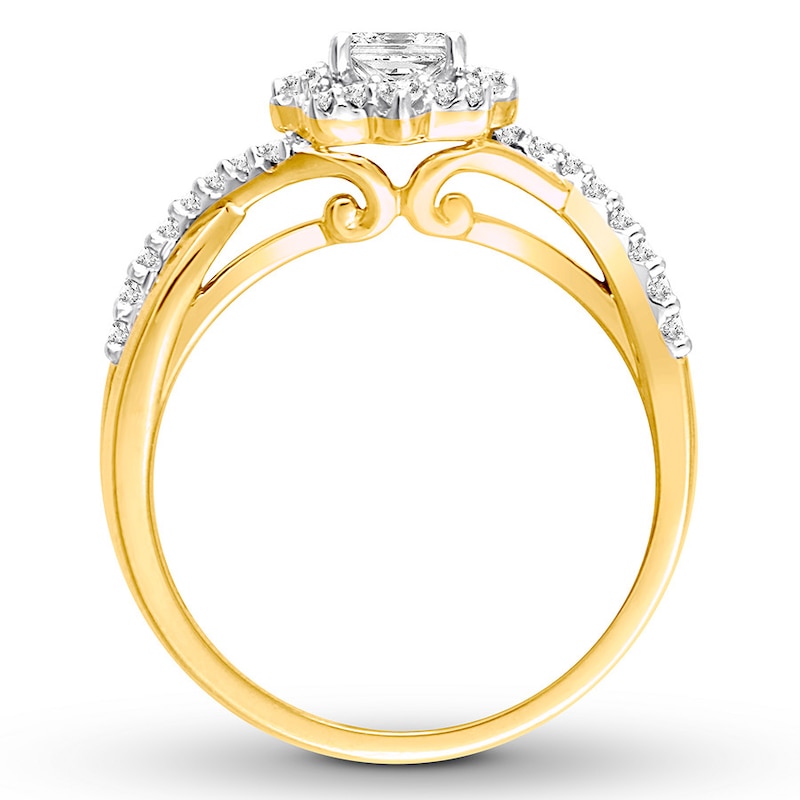 Diamond Engagement Ring 3/4 ct tw Round-cut 14K Yellow Gold