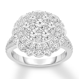 Now + Forever Diamond Engagement Ring 1-1/3 ct tw Round-cut 14K White Gold