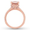 Thumbnail Image 1 of Neil Lane Cushion-cut Morganite Ring 1/2 cttw Diamonds 14K Rose Gold