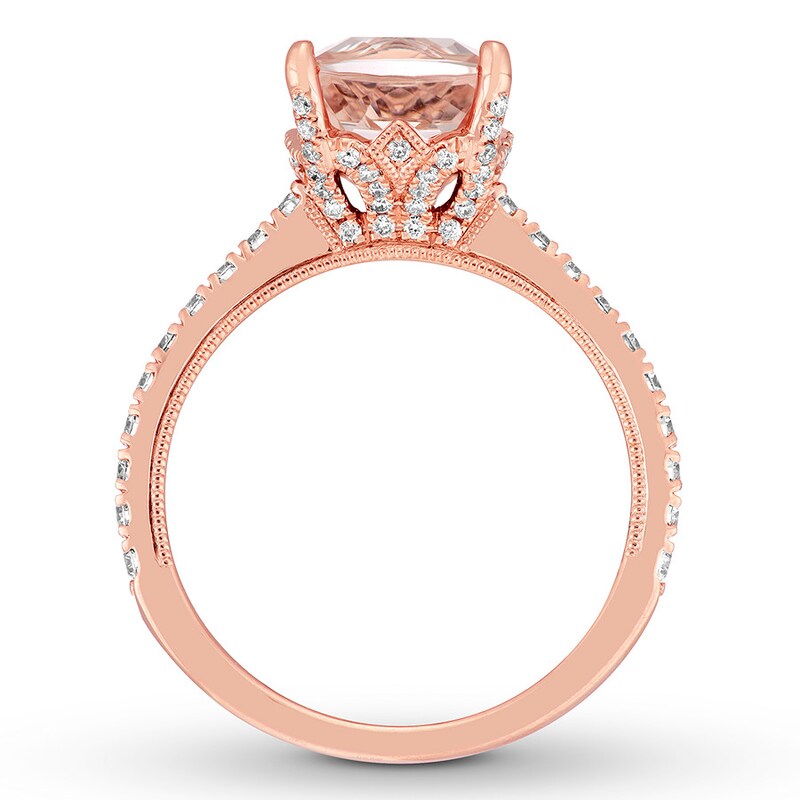 Neil Lane Cushion-cut Morganite Ring 1/2 cttw Diamonds 14K Rose Gold