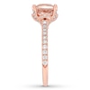 Thumbnail Image 2 of Neil Lane Cushion-cut Morganite Ring 1/2 cttw Diamonds 14K Rose Gold