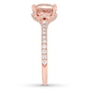 Thumbnail Image 2 of Neil Lane Cushion-cut Morganite Ring 1/2 cttw Diamonds 14K Rose Gold