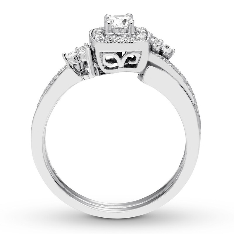 Diamond Engagement Ring 3/8 ct tw Round-cut 14K White Gold