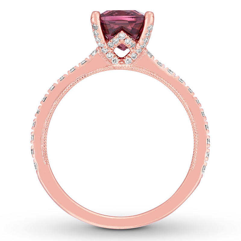 Neil Lane Cushion-cut Garnet Engagement Ring 3/8 ct tw Diamonds 14K Gold