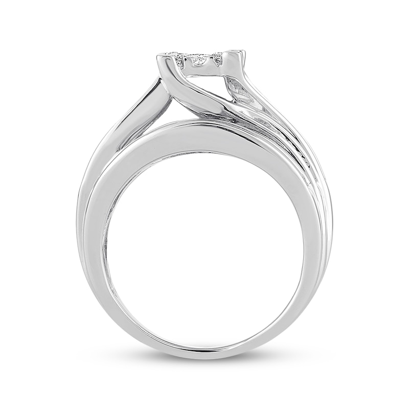 Main Image 2 of Diamond Engagement Ring 1 ct tw Princess & Round 10K White Gold