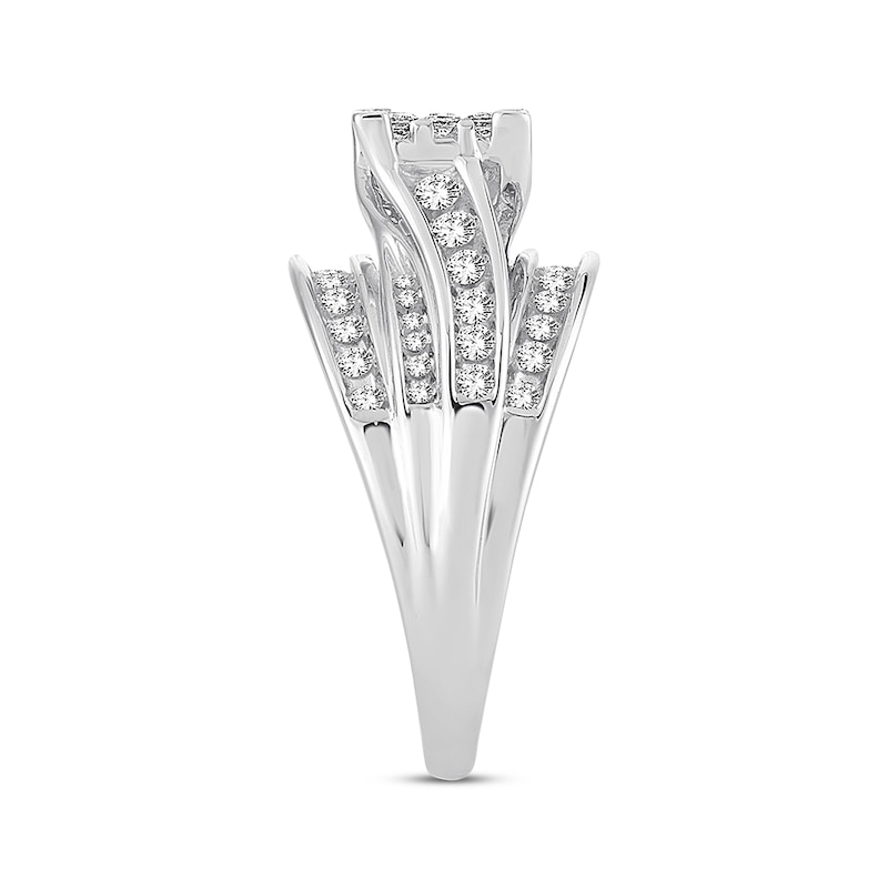 Main Image 3 of Diamond Engagement Ring 1 ct tw Princess & Round 10K White Gold