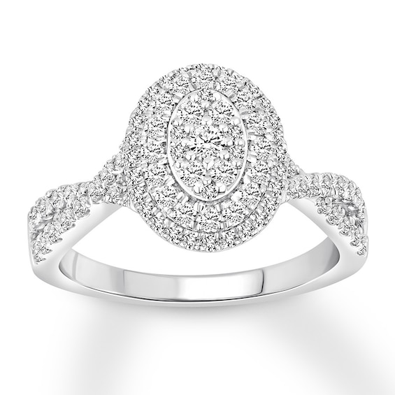 Now + Forever Diamond Engagement Ring 3/4 ct tw Round-cut 14K White Gold