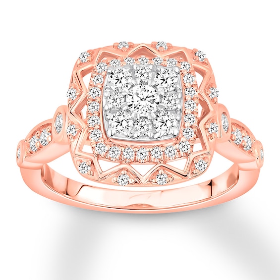 Now + Forever Diamond Engagement Ring 5/8 ct tw Round-cut 14K Rose Gold