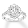 Thumbnail Image 0 of Diamond Engagement Ring 1/2 ct tw Round-cut 14K White Gold