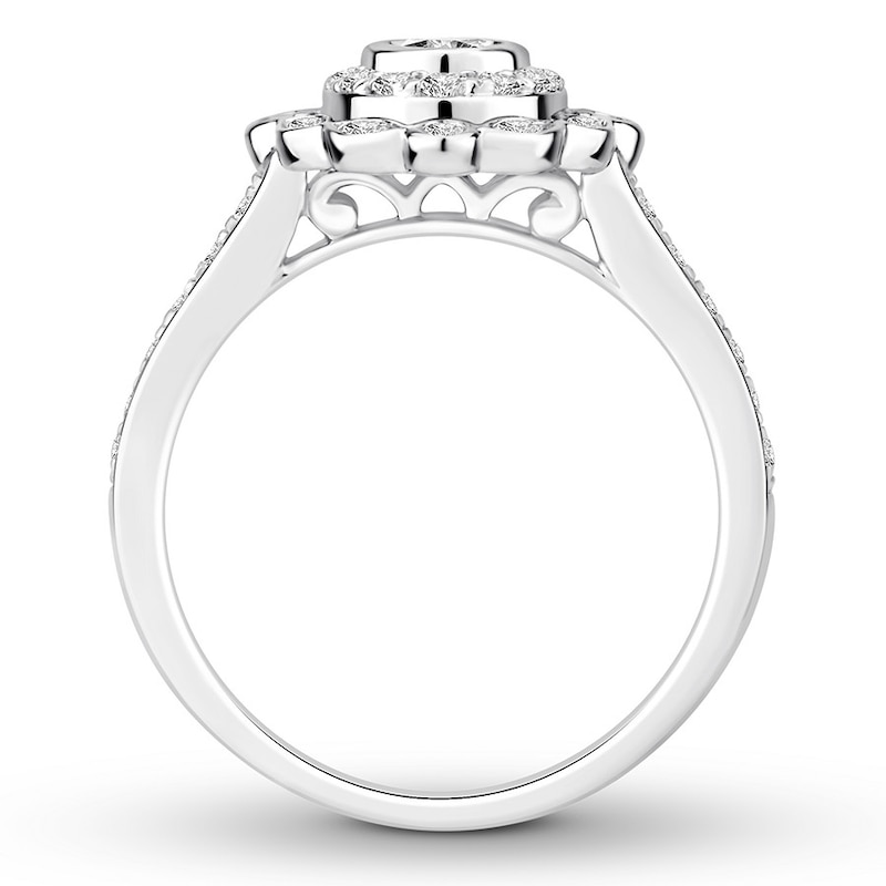 Diamond Engagement Ring 1/2 ct tw Round-cut 14K White Gold