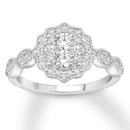 Now + Forever Diamond Engagement Ring 3/4 ct tw Round-cut 14K White Gold
