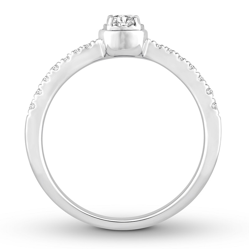 Diamond Engagement Ring 1/3 ct tw Round-cut 10K White Gold