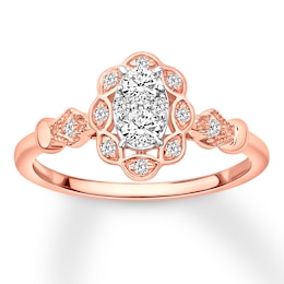 Now + Forever Diamond Engagement Ring 1/3 ct tw Round-cut 10K Rose Gold