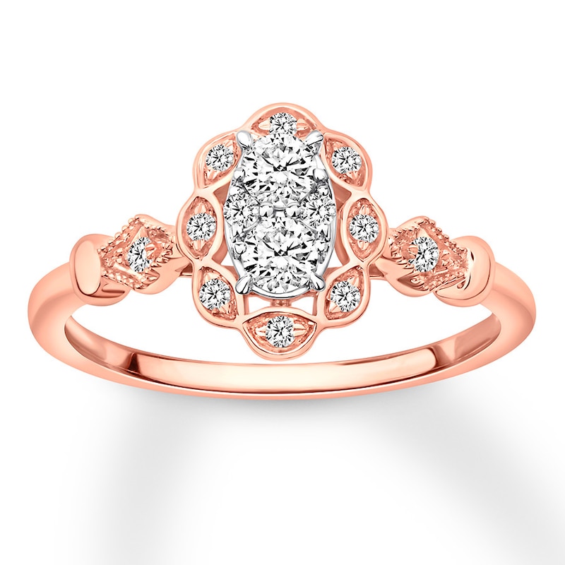 Main Image 1 of Now + Forever Diamond Engagement Ring 1/3 ct tw Round-cut 10K Rose Gold