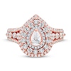 Thumbnail Image 1 of Diamond Engagement Ring 1-1/2 ct tw Pear & Round 14K Rose Gold