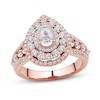 Thumbnail Image 2 of Diamond Engagement Ring 1-1/2 ct tw Pear & Round 14K Rose Gold