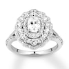 Diamond Engagement Ring 1-3/8 ct tw Oval-cut 14K White Goldd