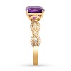 Thumbnail Image 3 of Now + Forever Cushion-cut Amethyst Engagement Ring 1/4 ct tw Diamonds 14K Yellow Gold