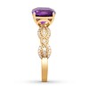 Thumbnail Image 2 of Cushion-cut Amethyst Engagement Ring 1/4 ct tw Diamonds 14K Yellow Gold