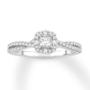 Thumbnail Image 0 of Diamond Engagement Ring 1/2 ct tw Princess & Round 14K White Gold
