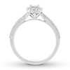 Thumbnail Image 1 of Diamond Engagement Ring 1/2 ct tw Princess & Round 14K White Gold
