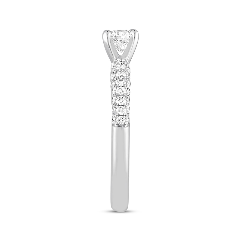 Main Image 2 of Diamond Engagement Ring 7/8 ct tw Round-cut 14K White Gold